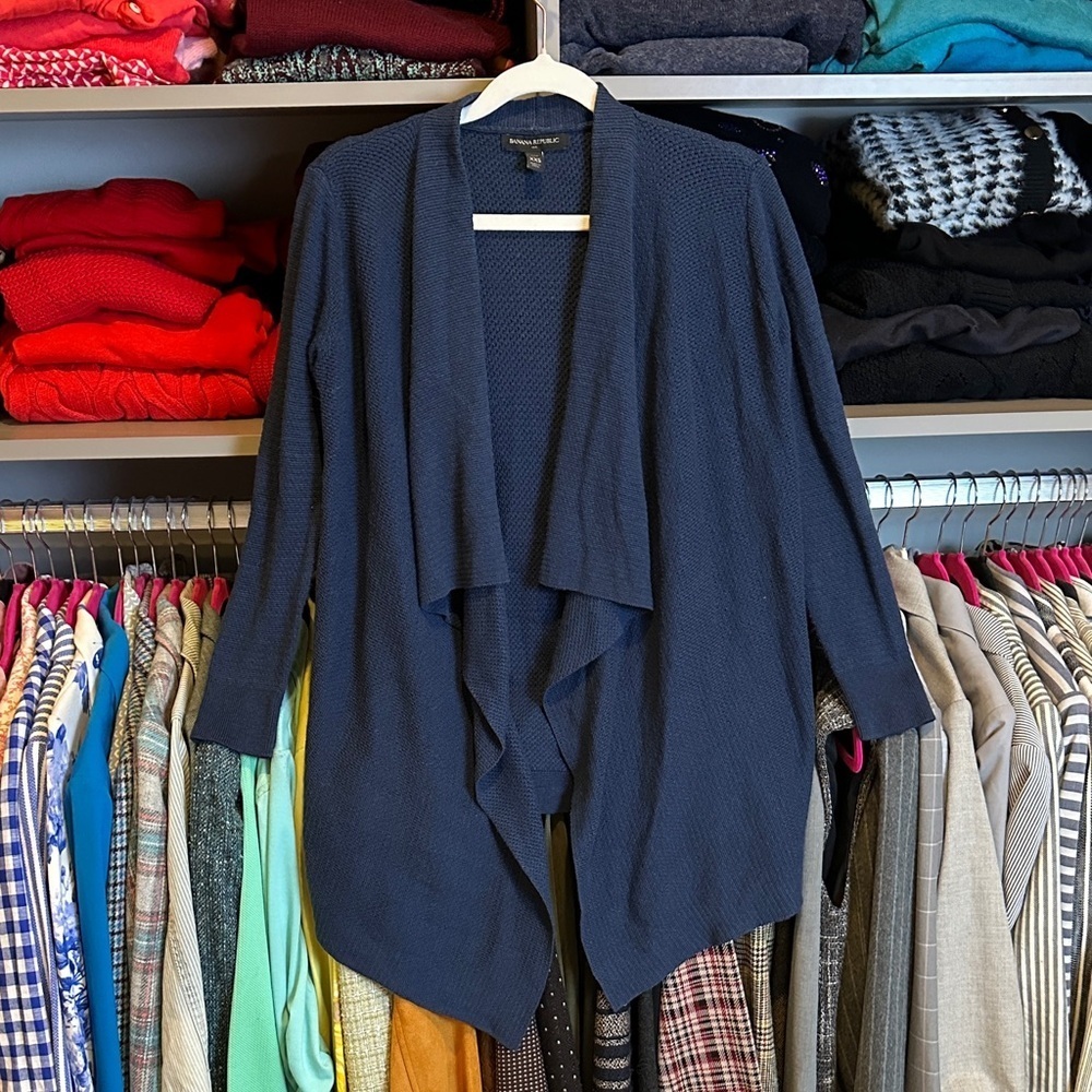 Banana Republic blue long sleeve open front cardigan size XXS